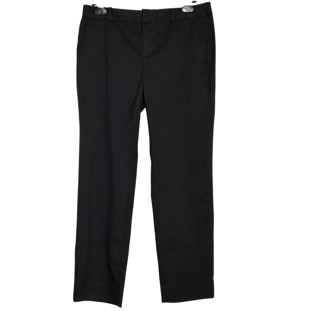 Banana Republic Ryan Black Straight Leg Pants 6 Petite 6P Trouser Business Dark